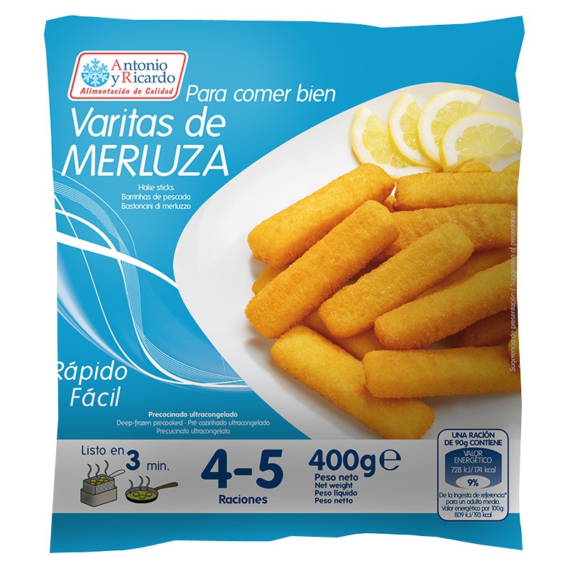 18 VARITAS DE MERLUZA 400GR